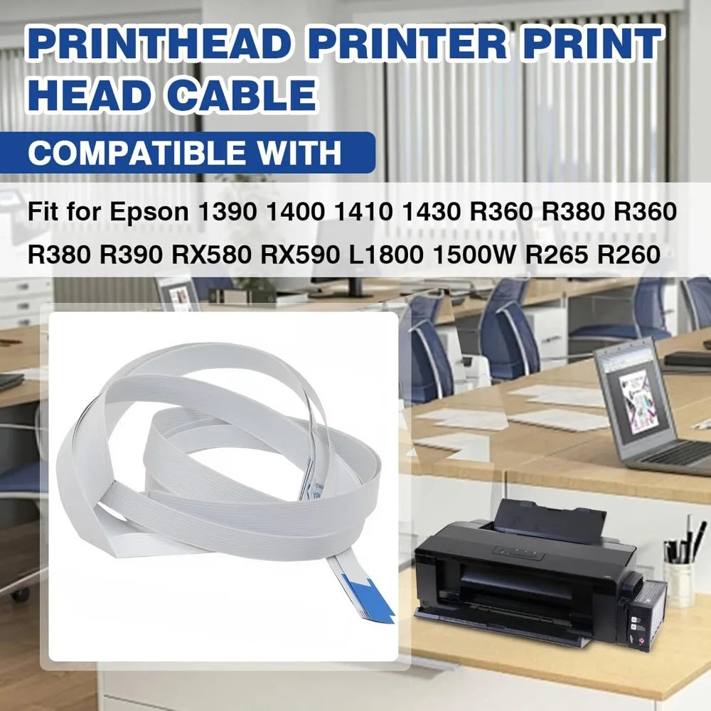 Printhead Printer Print Head Cable Compatible with Epson 1390 1400 1410 1430 L1800 1500W EP4004 R260 R360 R380 R390 RX580 RX590