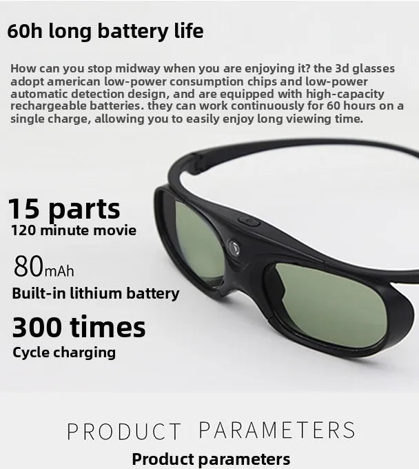 Compatible for Xiaomi Youth Edition Projector Special 3D Glasses Laser DLP Projector Active Shutter 3D Glasses