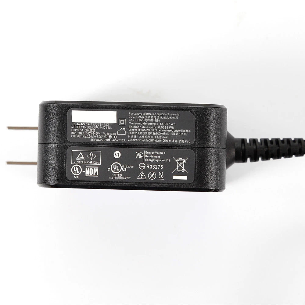 Type-C AC Adapter Charger fit for Lenovo Yoga 910 910-13IKB 20V 2.25A 45W USB-C PSU