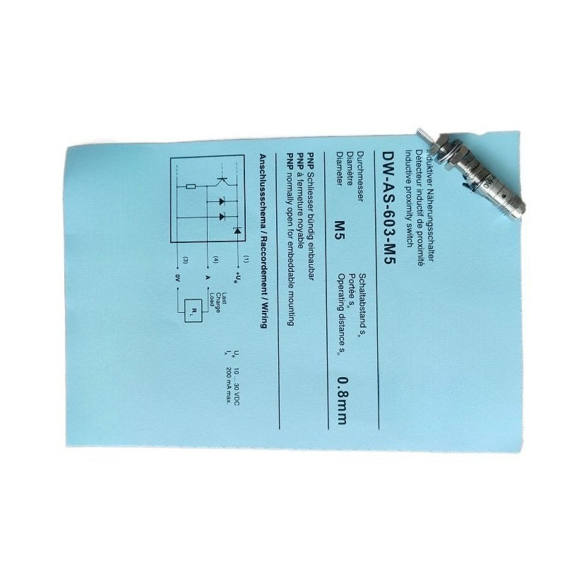 Proximity Switch Sensor 10-30VDC 200mA 8mm For Contrinex DW-AS-603-M5
