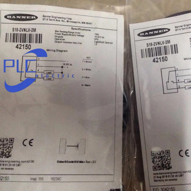 S18-2VNLV-2M Photoelectric sensor switches for Banner