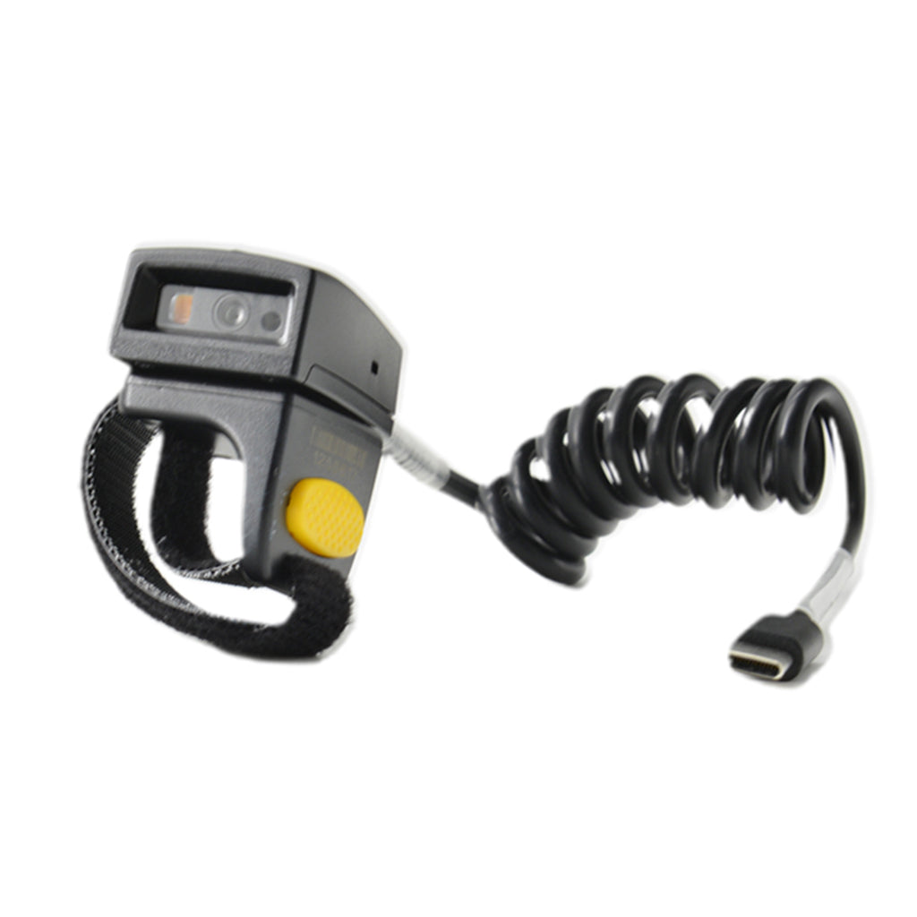 ANSWK 2D qr code imaging omni-directional qr code  portable ergonomic  mini corded single finger wearable ring barcode scanner