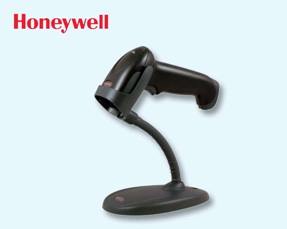 Oringinal Honeywell Voyager 1250G Single-Line Handheld Laser Barcode Scanner with Flex Stand and USB Interface, 5V, Black