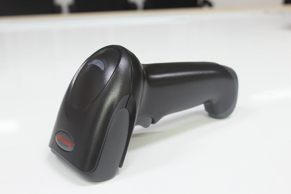 Oringinal Honeywell Voyager 1250G Single-Line Handheld Laser Barcode Scanner with Flex Stand and USB Interface, 5V, Black