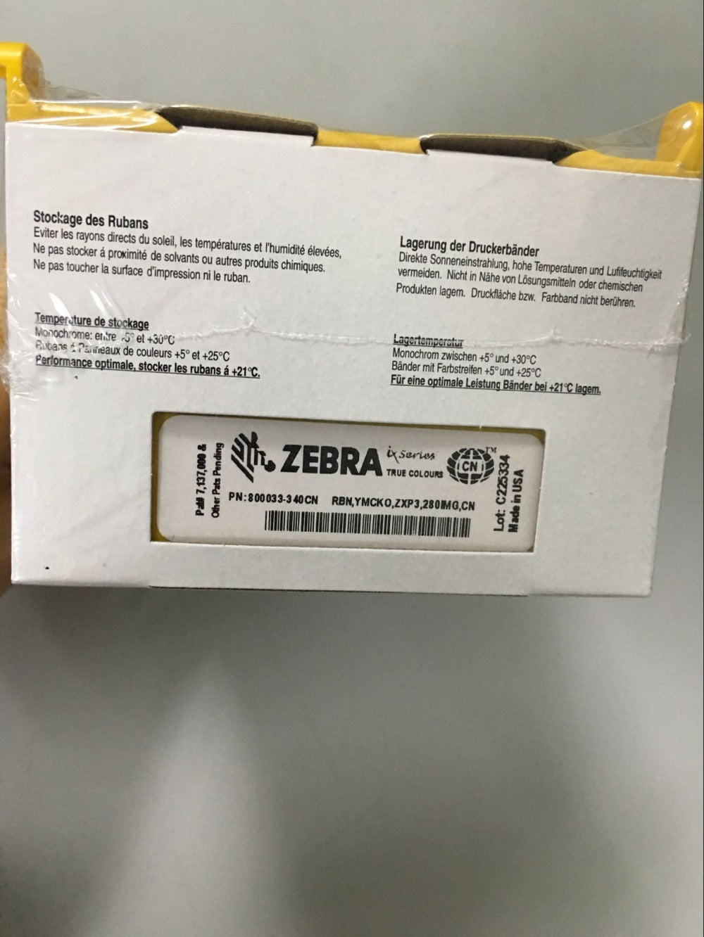 original color printer ribbon, id card color ribbon used with Zebra ZXP Series 3 printer part no.:800033-340cn