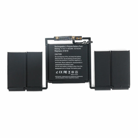 Laptop battery for Apple MacBook Pro A1706 A1819 4314mAh 11.4V 49.2Wh 13 inch