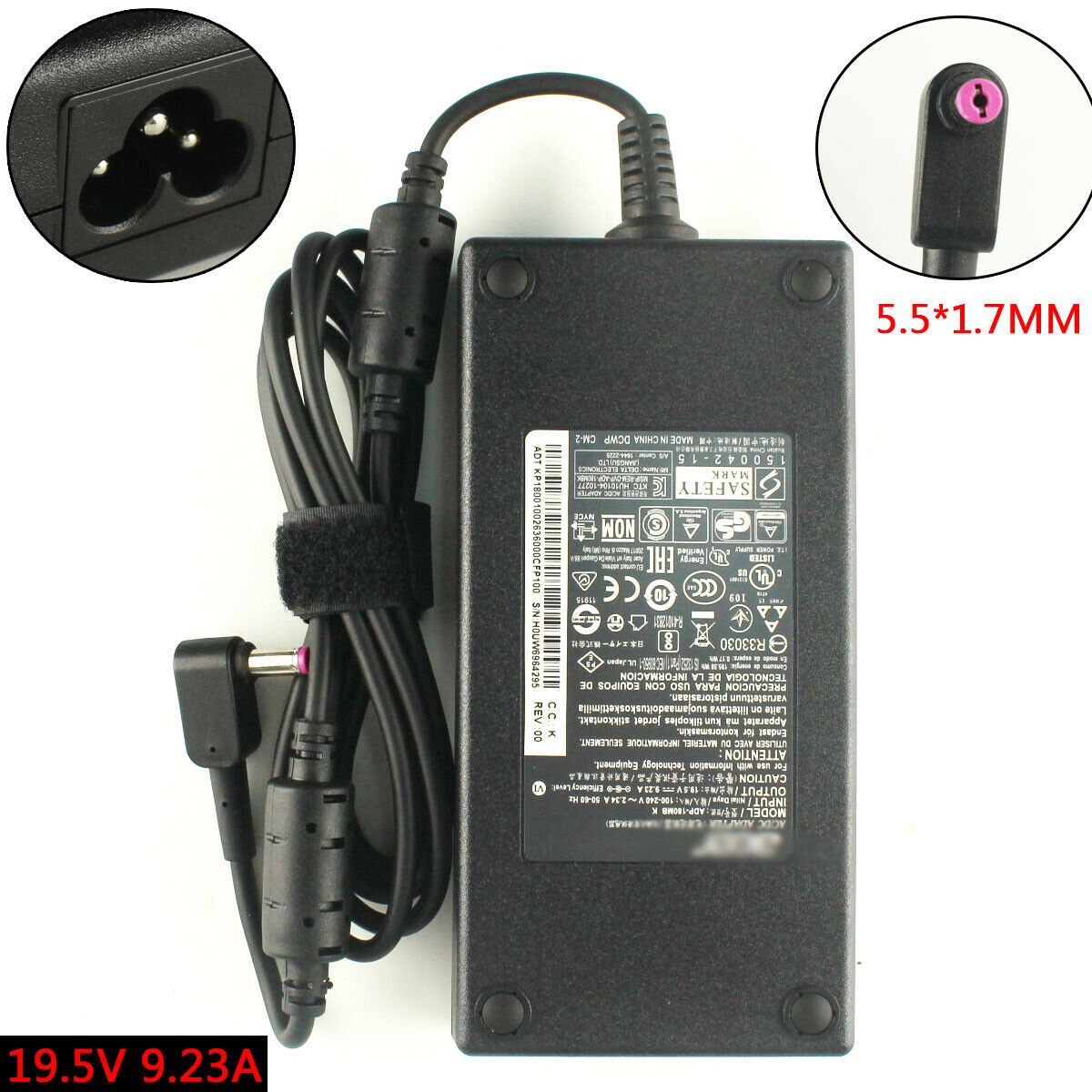 19.5V 9.23A For Acer Nitro5 N17C1 Predator Helios 300 series Lapptop Adapter