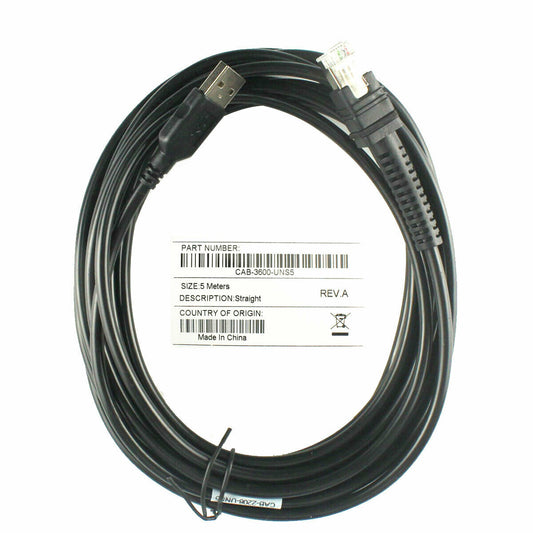 16.5FT Straight USB Cable for Zebra LI3608 LI3678 DS3608 DS3678 Scanner