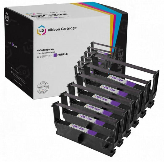 6pc Ribbon Compatible For Epson ERC-32 Purple M820 M825 M935 ERC32 Free Shipping