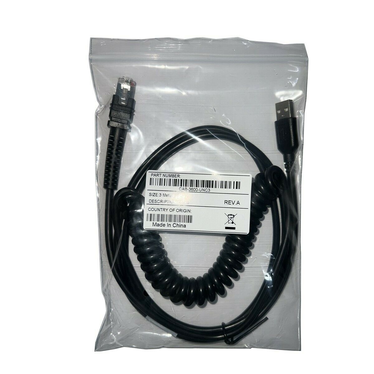 9.8FT 3M coiled USB Cable for Zebra LI3608 LI3678 DS3608 DS3678 Scanner