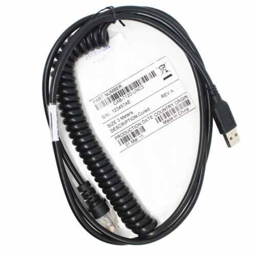 9FT Coiled USB Cable For Honeywell Metrologic MS7120 MS9540 MS9520 Reader